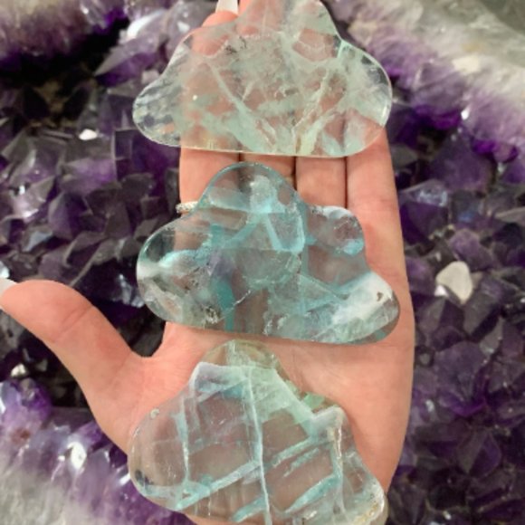 Rainbow Fluorite Cloud with Easel Stand, Kids Bedroom Decor, Shelf/Office Decor - Picture 2 of 8